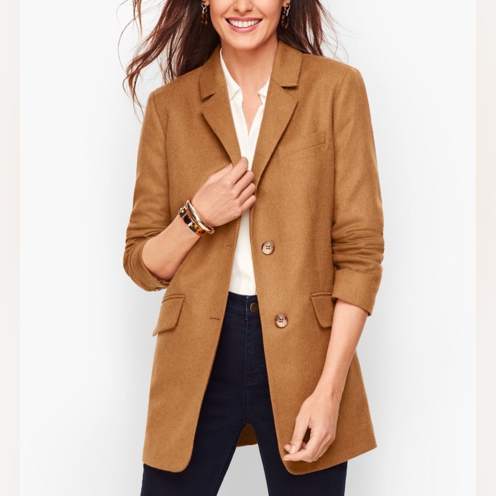 Talbots Brushed Italian Wool Camel Blazer
